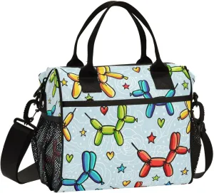 Kcldeci Lunch Bag Women Men Kids Balloons Dog Large Insulated Lunch Box for Work Adult Portable Cooler Bag Cute Lunch Tote Bag Meal Prep Organizer
