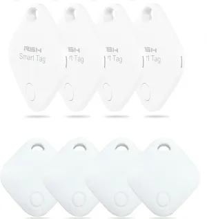 Key Finder 4 Pack Tag with Case Bluetooth Tracker for Luggage Works with Apple Find My Smart Tracker Locator for Suitcase, Bag, Backpack, Wallet, Replaceable Battery Smart tag Item Finder