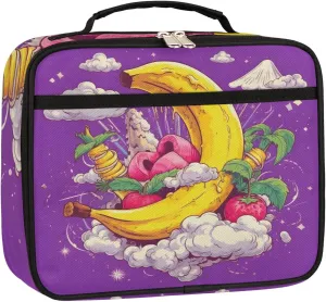 Kids Lunch Box for Boys Girls Banana Moon Kids Lunch Bag Insulated Lunch Boxes Reusable Large Lunch Tote Bag for School Picnic