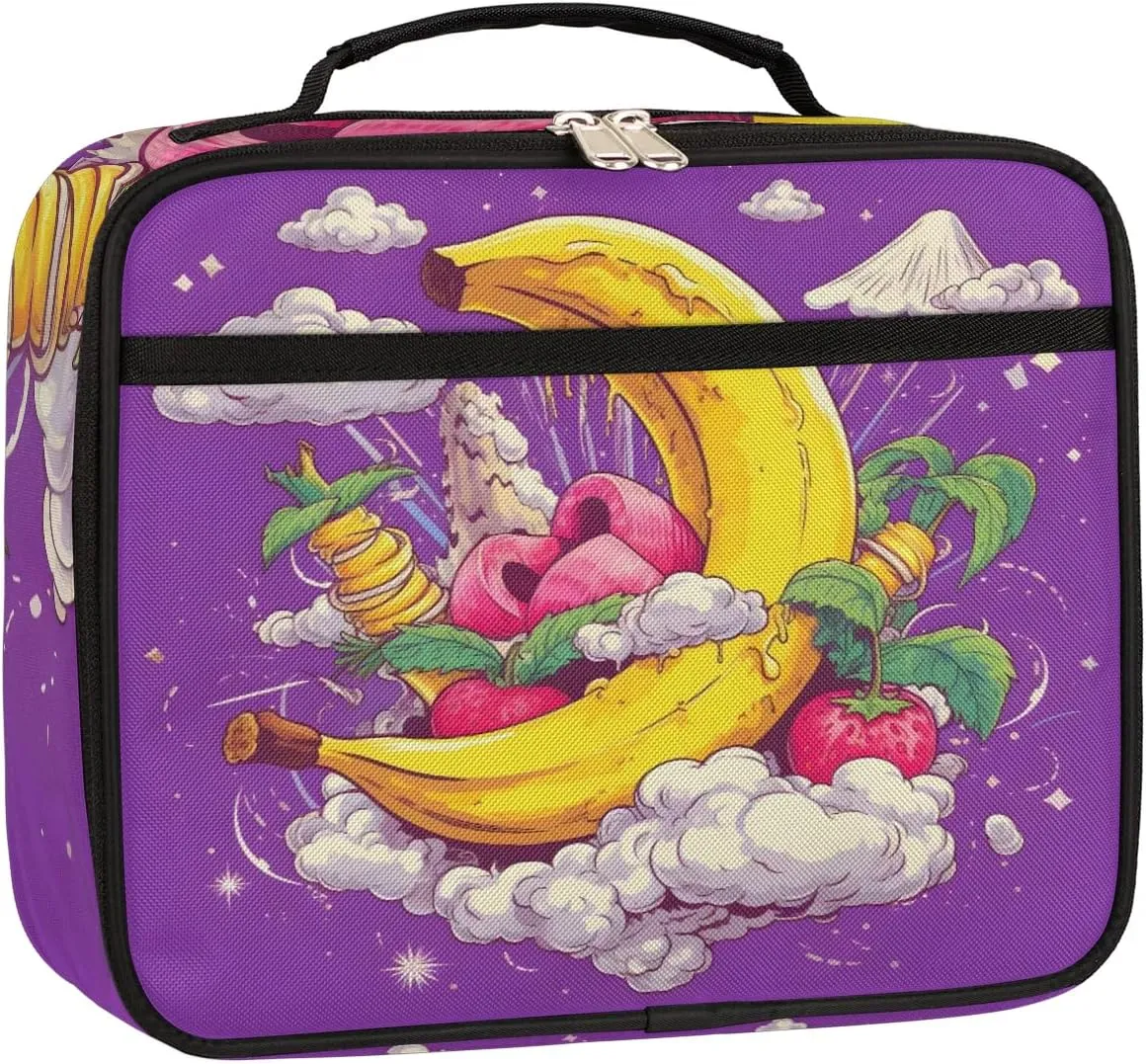 Kids Lunch Box for Boys Girls Banana Moon Kids Lunch Bag Insulated Lunch Boxes Reusable Large Lunch Tote Bag for School Picnic