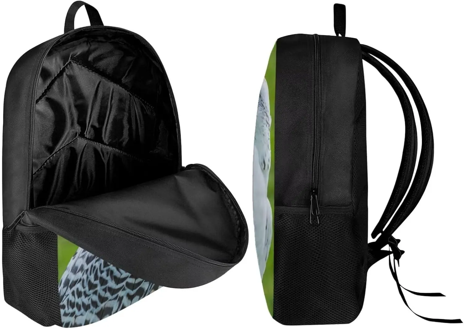 Kids Novelty Animal Backpack and Lunch Box for Boys Girls Student Lightweight 17 Inch School Bird Gyrfalcon Backpack with Lunch Bag Pencil Case Kids Comfy Padded Black Large Bookbag