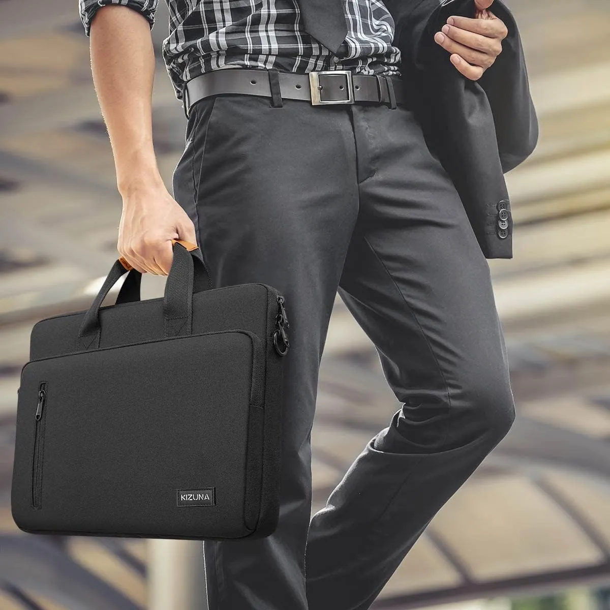 KIZUNA Laptop bag Case 12.5 Inch Shoulder briefcase Handbag For MacBook Air 13 M3 M2/MacBook Pro 14 M1 M2 Pro/13.3" Yoga Slim 7i Carbon/14 Lenovo ThinkPad X1 Carbon, Black