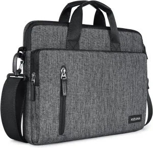 KIZUNA Laptop Bag Case 14 Inch shoulder sleeve Water Resistant Briefcase For 15" Macbook air M2 2023/Lenovo Flex 14/14" HP EliteBook 840 G5/HP Pro 14 G3/Dell Latitude 7490/15" Surface Laptop 3, Grey