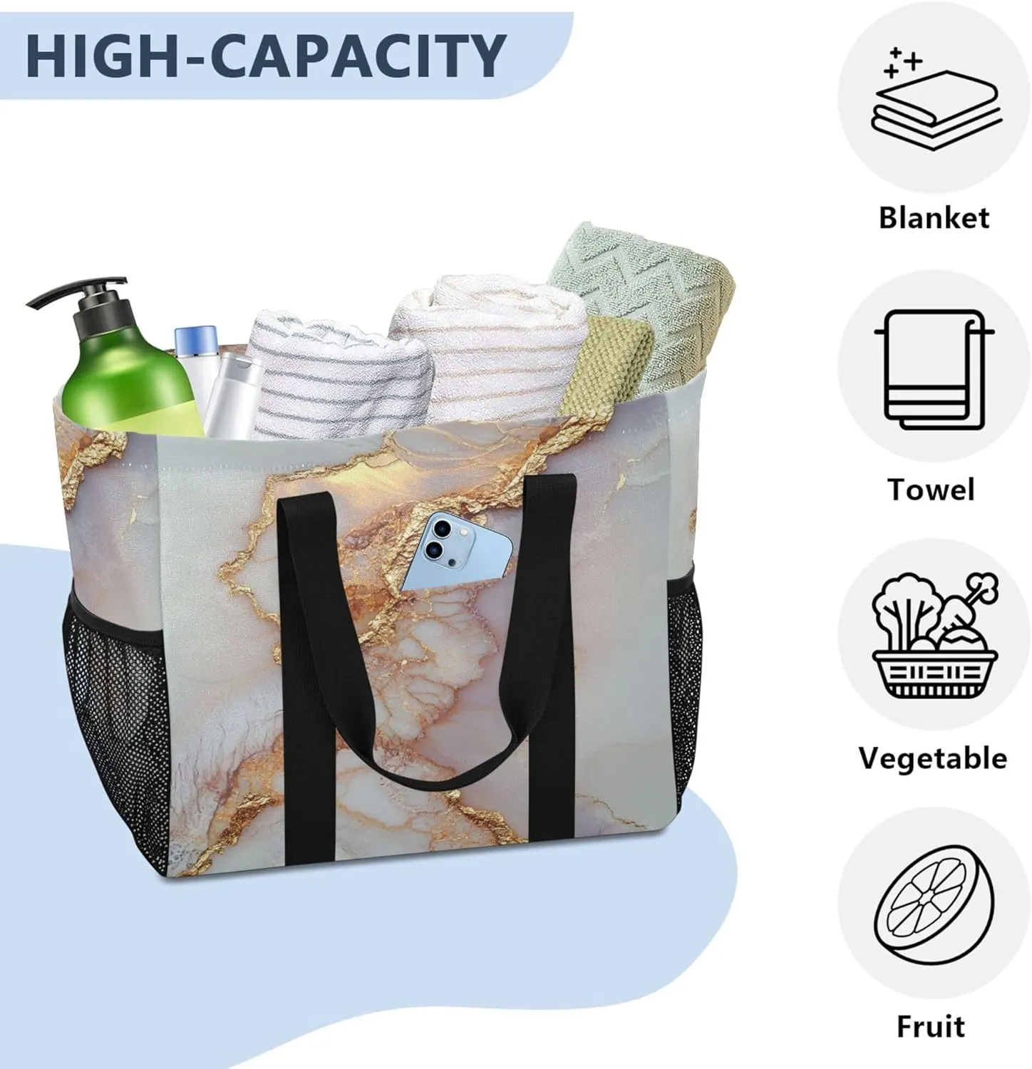 KLL Utility Totes Canvas Collapsable Water Resistant Reusable Grocery Bags