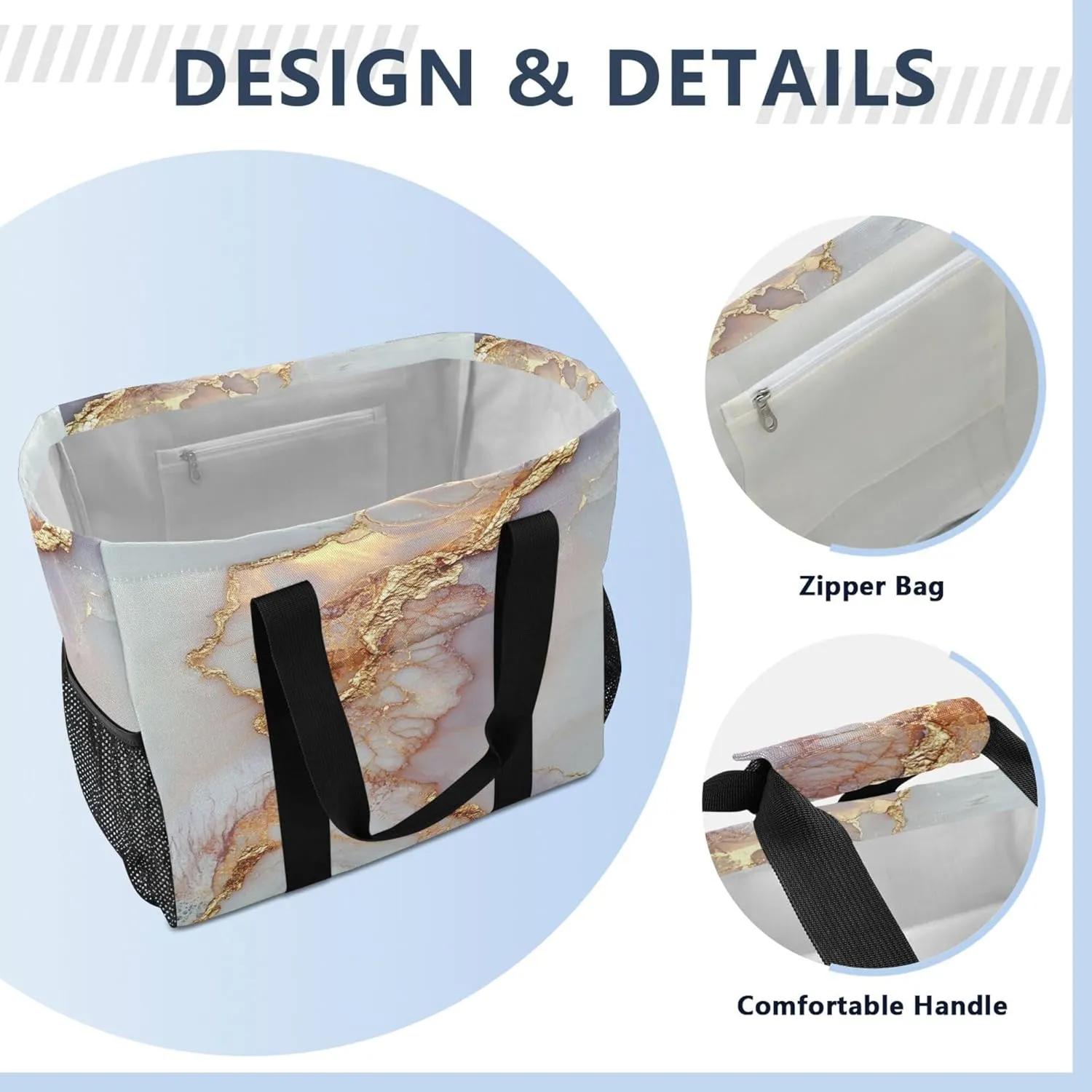 KLL Utility Totes Canvas Collapsable Water Resistant Reusable Grocery Bags