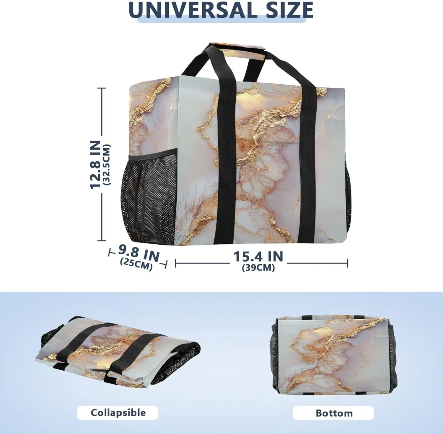 KLL Utility Totes Canvas Collapsable Water Resistant Reusable Grocery Bags