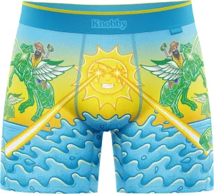 Knobby Mens Boxer Briefs - 4.5" Inseam, Moisture Wicking, Odor Control, Breathable, Tagless, Designer Underwear for Men