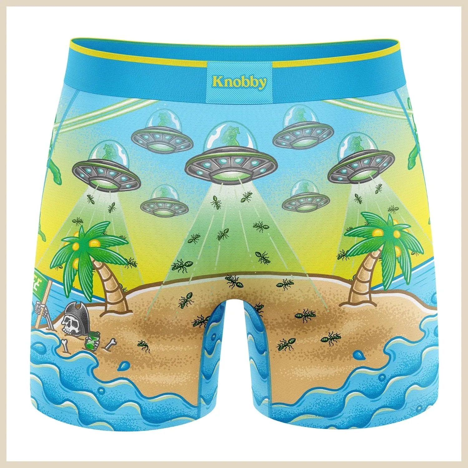 Knobby Mens Boxer Briefs - 4.5" Inseam, Moisture Wicking, Odor Control, Breathable, Tagless, Designer Underwear for Men