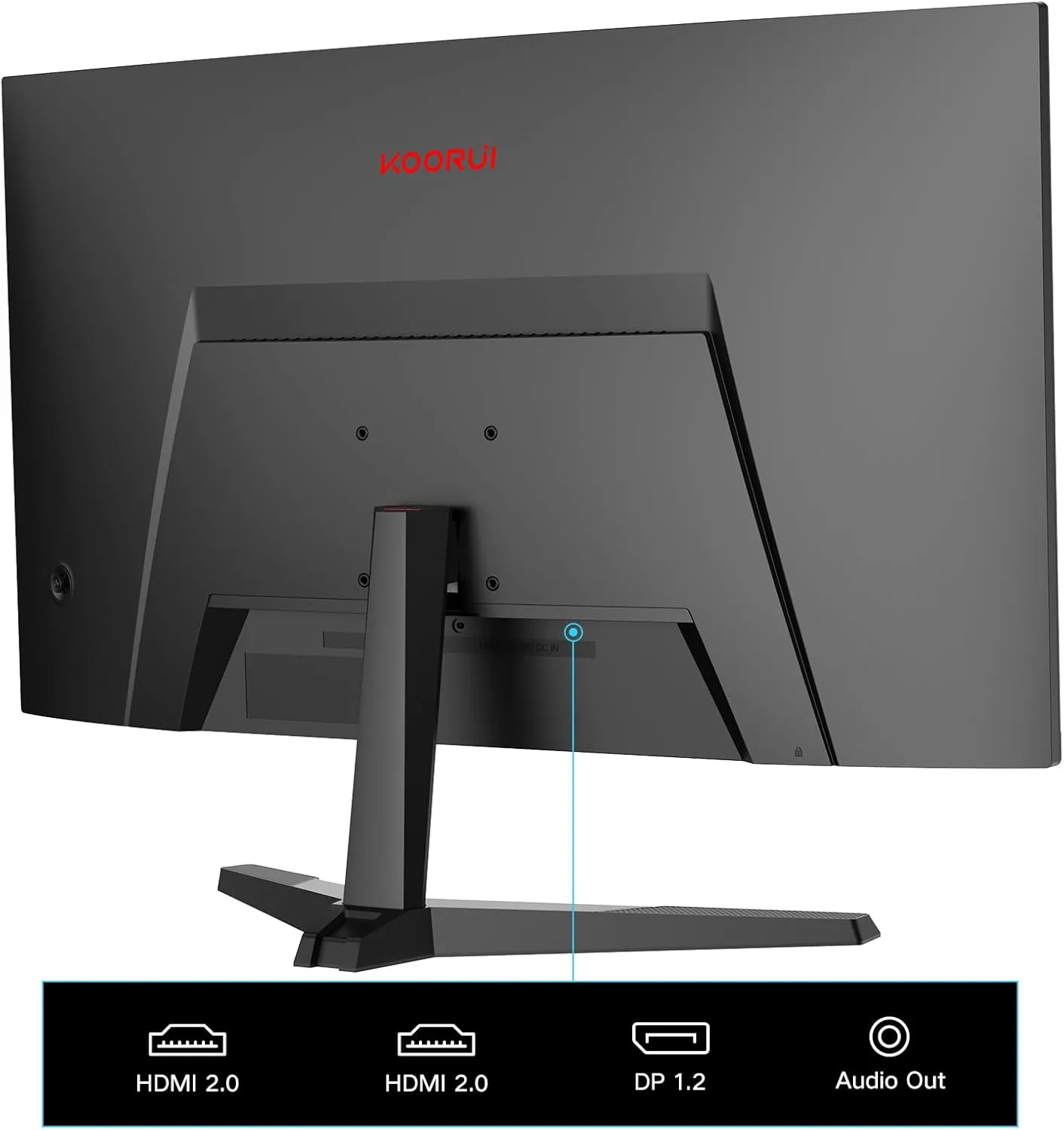 KOORUI 24 inch Curved Gaming Monitor,FHD 1080P,1500R,180Hz,1ms VA Computer Monitors,Eye Care,Ultra-Thin Display,Adaptive Sync,99% sRGB,HDR10,HDMI2.0X2 /DP1.2,VESA Compatible,Tilt Adjustable,Black