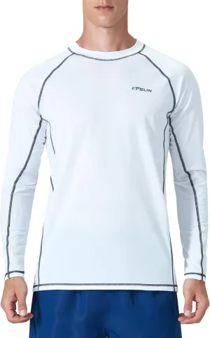KPSUN Mens Swim Shirts UPF 50  Rash Guard Long Sleeve Sun UV Protection Beach Shirts Quick Dry Fishing T-Shirt