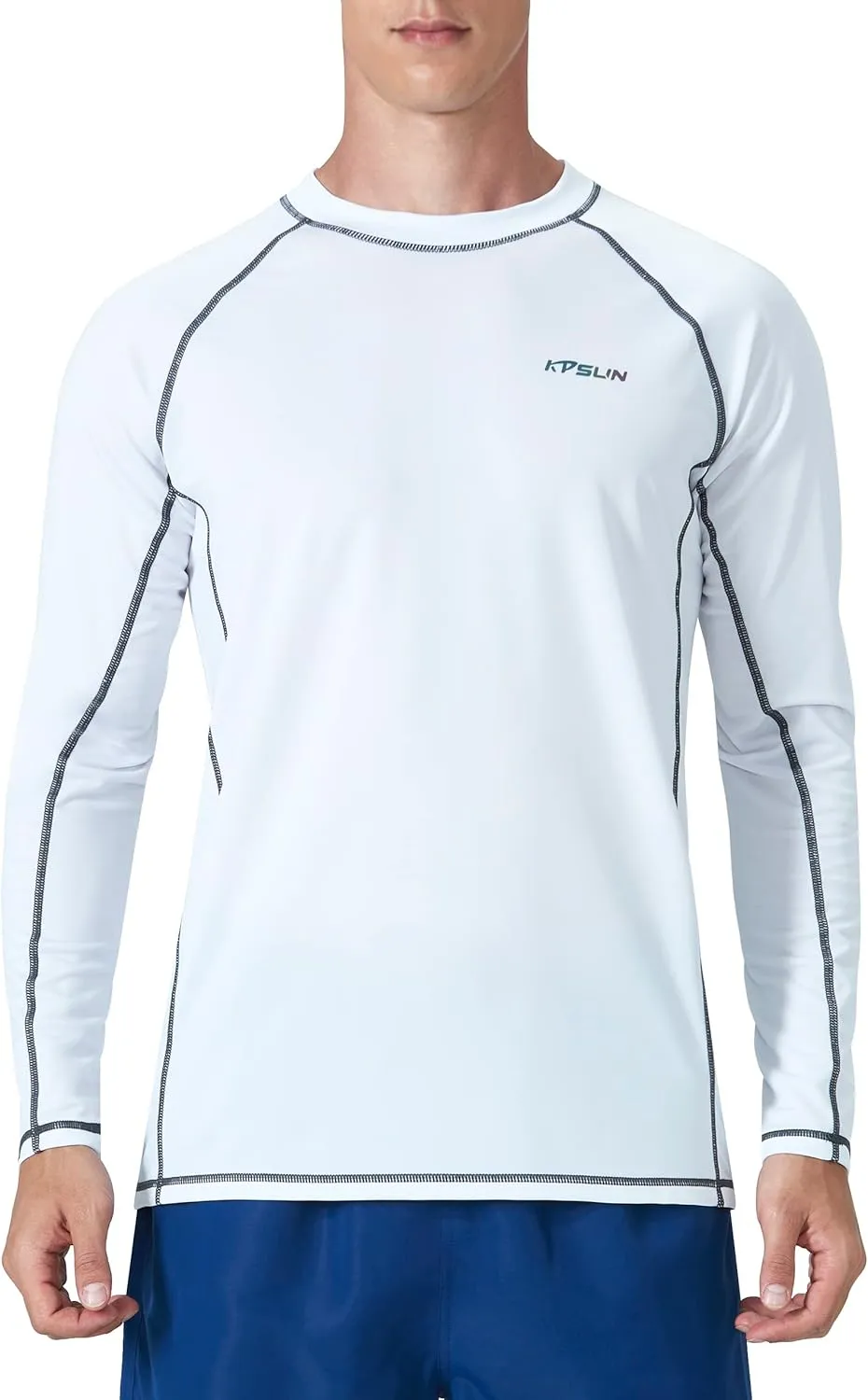 KPSUN Mens Swim Shirts UPF 50  Rash Guard Long Sleeve Sun UV Protection Beach Shirts Quick Dry Fishing T-Shirt
