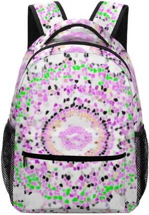 Kuizee Travel Laptop Backpack Business Daypack Work Bookbag Mosaic Colorful Ethnic Folk Texture Durable iPad Tablet School College Book Bags Casual Bags for Men and Women