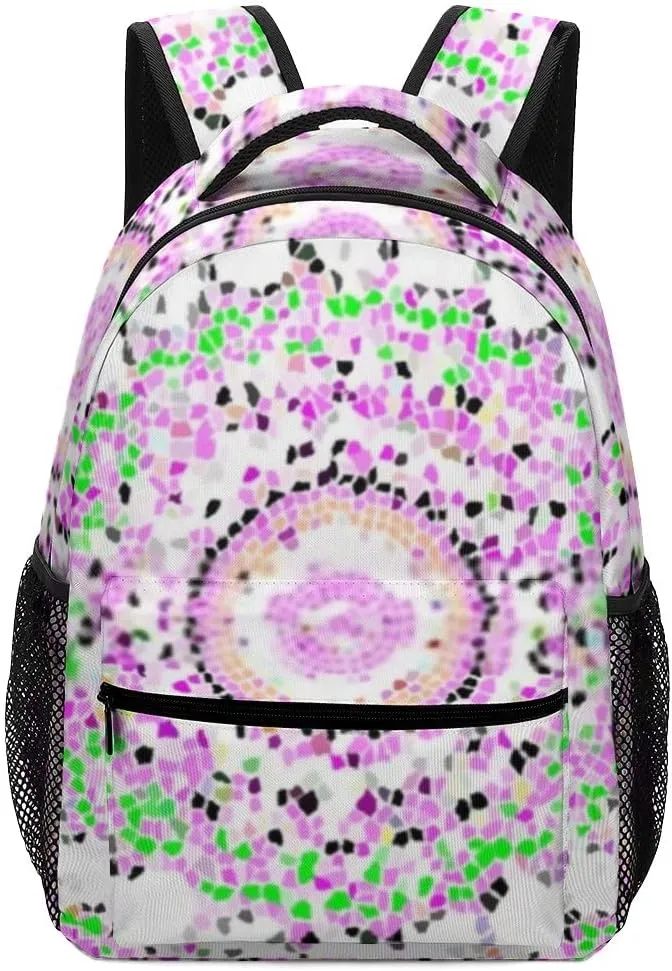 Kuizee Travel Laptop Backpack Business Daypack Work Bookbag Mosaic Colorful Ethnic Folk Texture Durable iPad Tablet School College Book Bags Casual Bags for Men and Women
