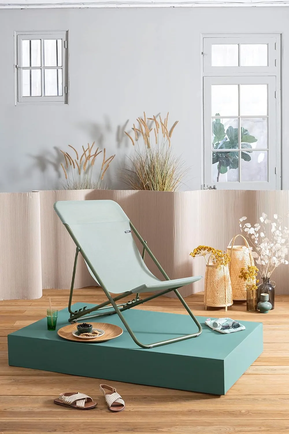 Lafuma Maxi TRANSAT Folding Sling Chair, Moss Green