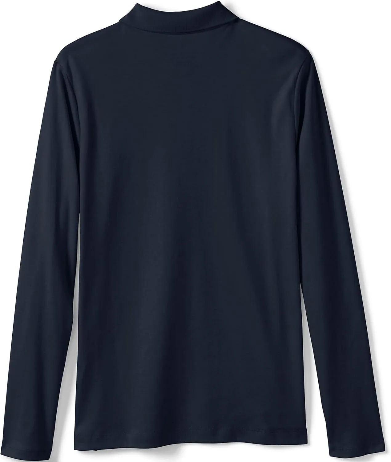 Lands' End School Uniform Girls Long Sleeve Feminine Fit Interlock Polo Shirt