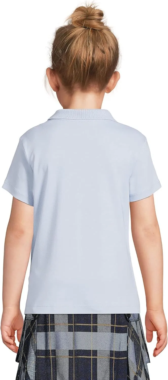 Lands' End School Uniform Girls Short Sleeve Feminine Fit Interlock Polo Shirt