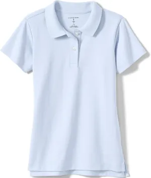 Lands' End School Uniform Girls Short Sleeve Feminine Fit Interlock Polo Shirt