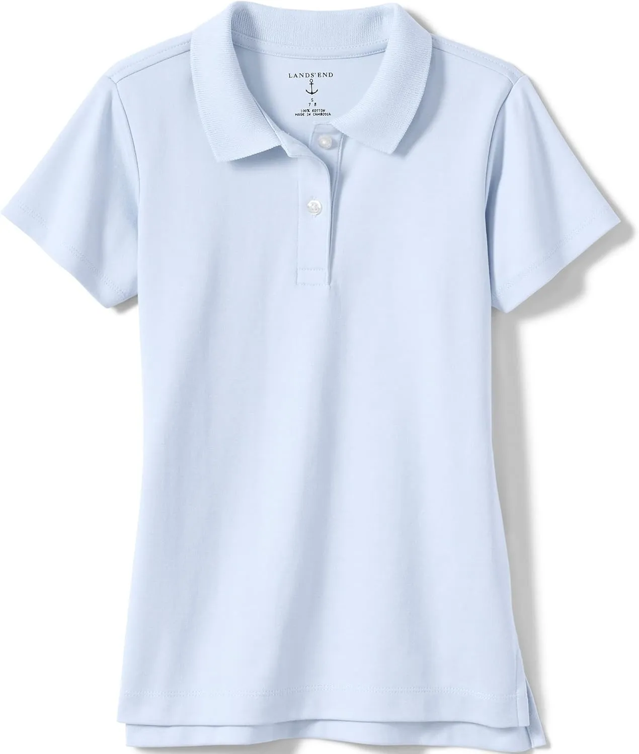 Lands' End School Uniform Girls Short Sleeve Feminine Fit Interlock Polo Shirt