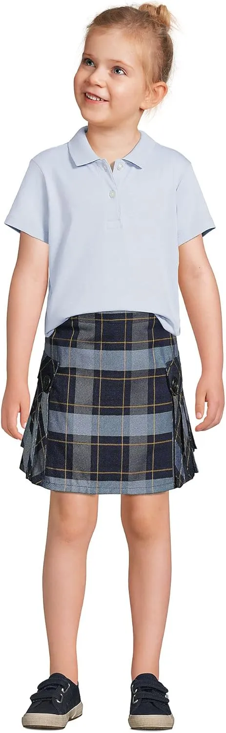 Lands' End School Uniform Girls Short Sleeve Feminine Fit Interlock Polo Shirt