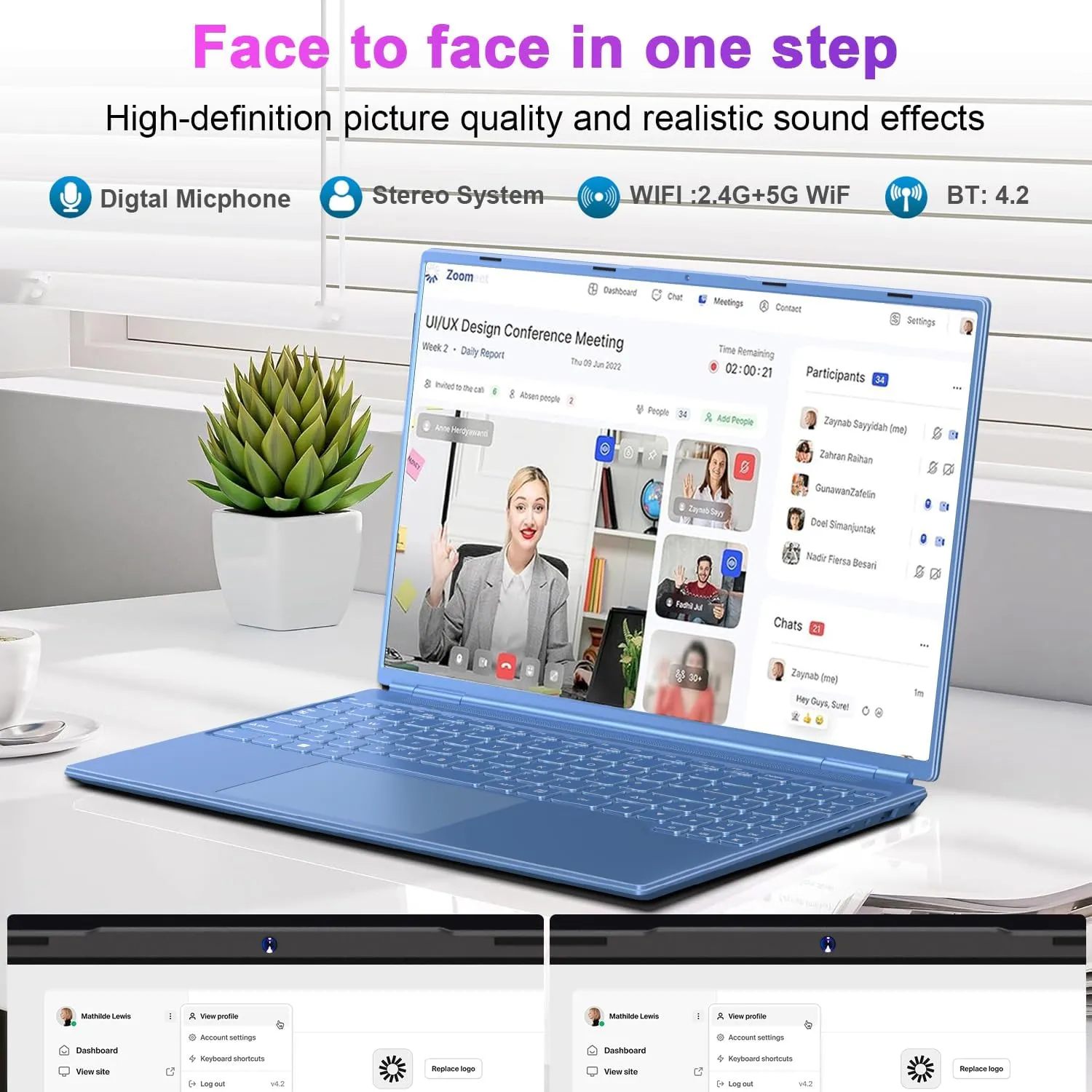 Laptop 16" 12GB 512GB SSD Celeron N5095 Up to 2.9 GHz Win 11 Laptop Support 512GB TF 1TB SSD Expand Notebook with 1920*1200 FHD 5G WiFi BT 4.2 Webcam Cooling Fan for Students and Business-Blue