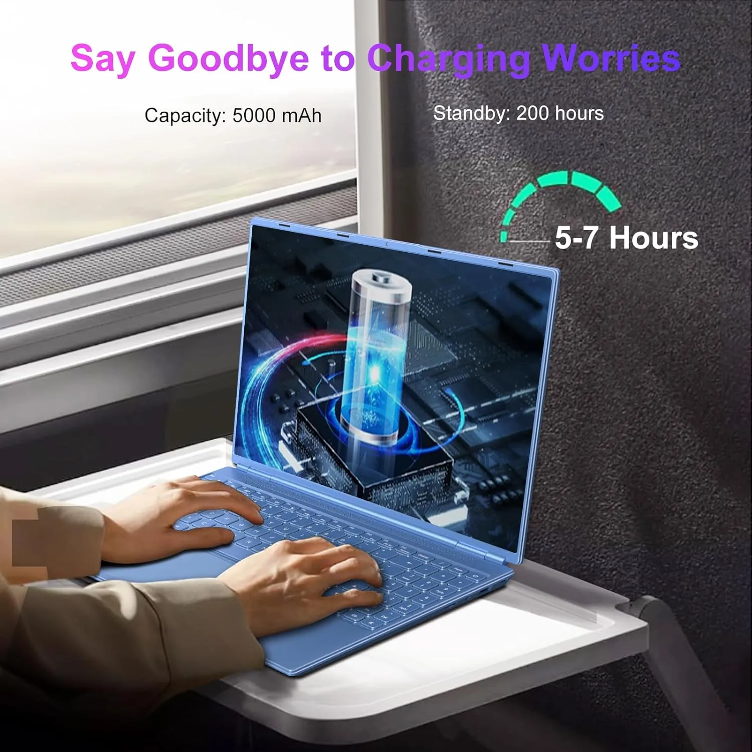 Laptop 16" 12GB 512GB SSD Celeron N5095 Up to 2.9 GHz Win 11 Laptop Support 512GB TF 1TB SSD Expand Notebook with 1920*1200 FHD 5G WiFi BT 4.2 Webcam Cooling Fan for Students and Business-Blue