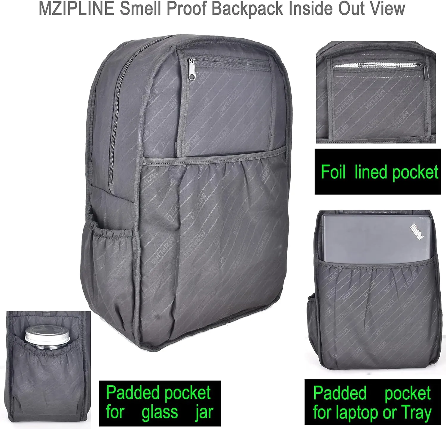 Laptop Backpack Bag - Smell Proof- With TSA Lock & Key Anti Theft Travel Daypack bag Rucksack for Men & Women