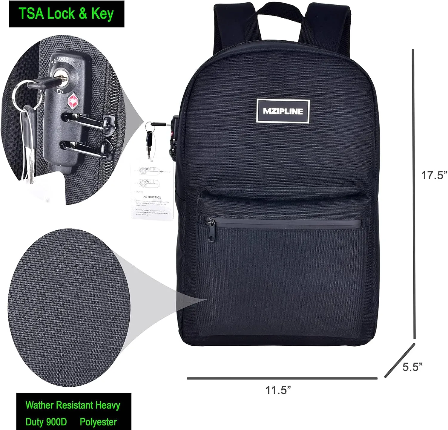 Laptop Backpack Bag - Smell Proof- With TSA Lock & Key Anti Theft Travel Daypack bag Rucksack for Men & Women