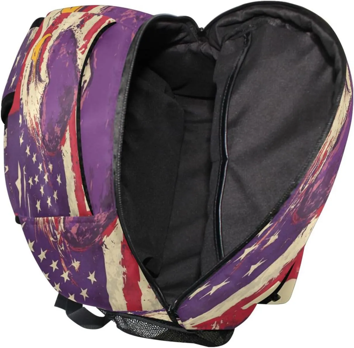 Laptop Backpack for Teacher Nurse Waterproof Backpack with Chest Strap for Business Work College Travel Trip Purple Heart Day bird