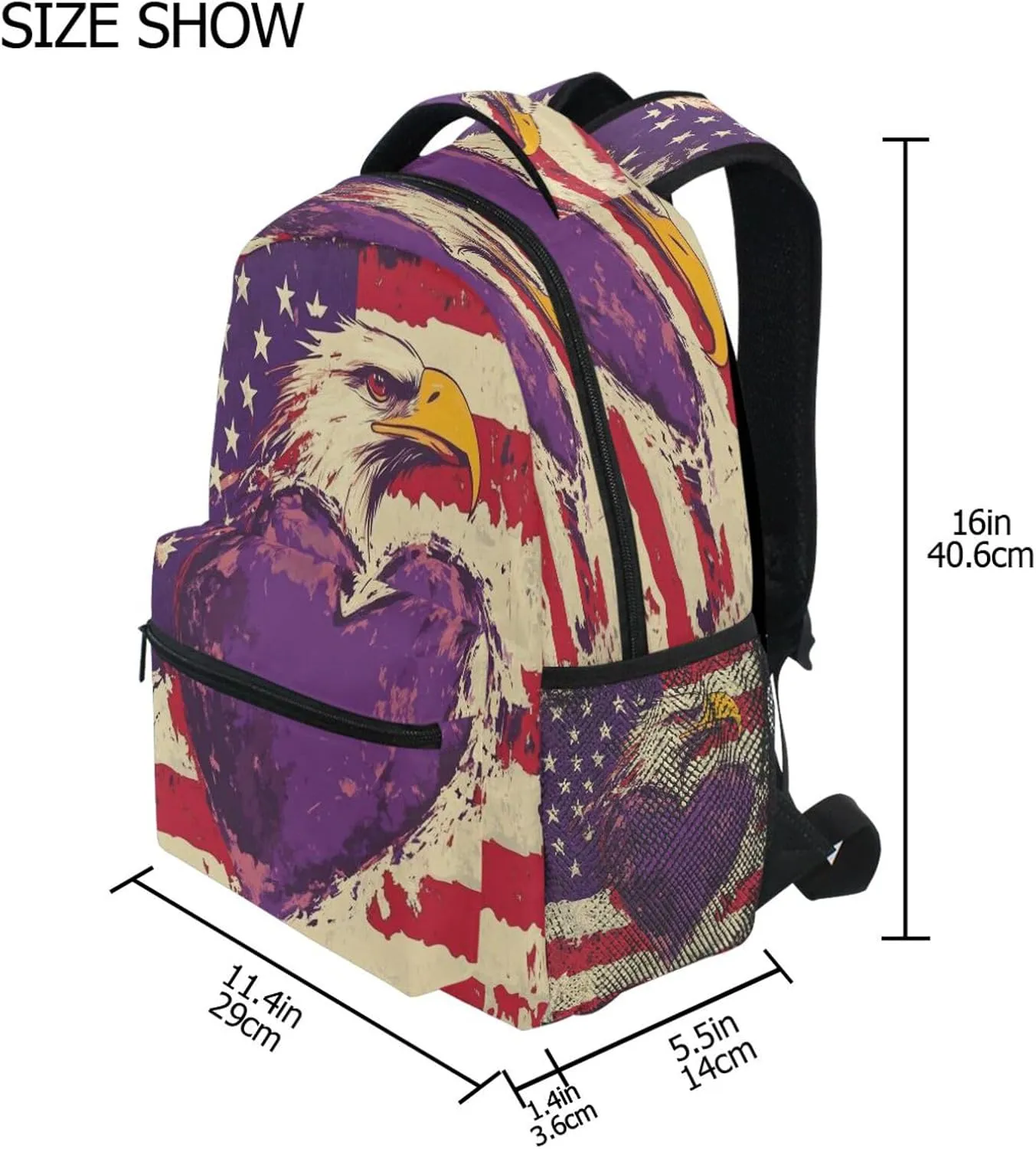 Laptop Backpack for Teacher Nurse Waterproof Backpack with Chest Strap for Business Work College Travel Trip Purple Heart Day bird