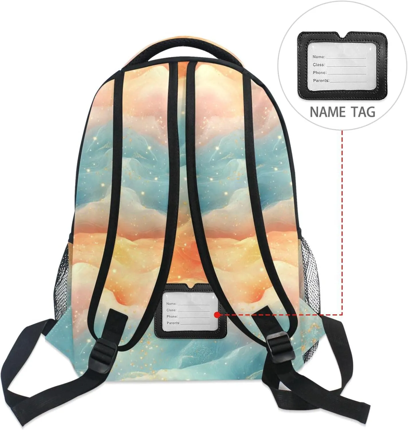 Laptop Backpack for Teenager Waterproof Stylish Travel Bags with Chest Strap for Business Work College Travel Trip Peach Turquoise Red
