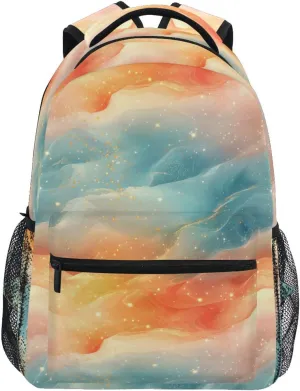 Laptop Backpack for Teenager Waterproof Stylish Travel Bags with Chest Strap for Business Work College Travel Trip Peach Turquoise Red