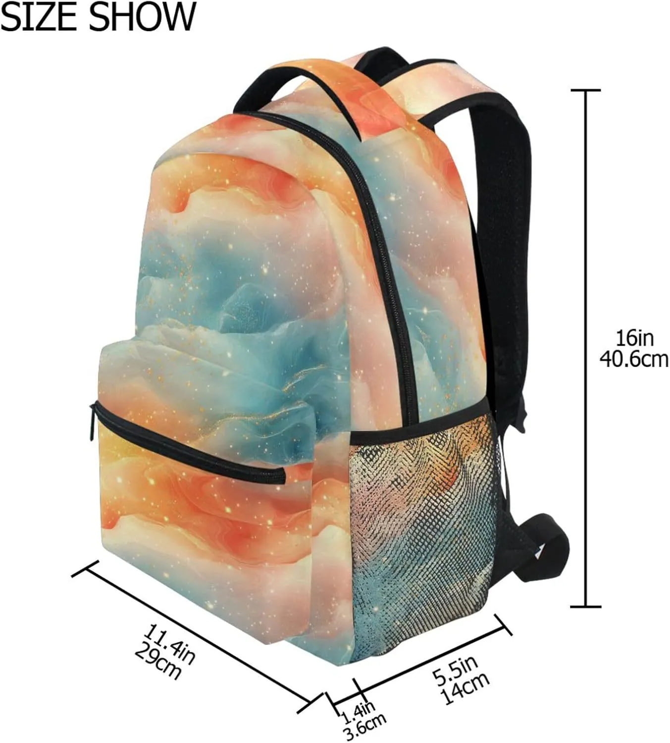 Laptop Backpack for Teenager Waterproof Stylish Travel Bags with Chest Strap for Business Work College Travel Trip Peach Turquoise Red