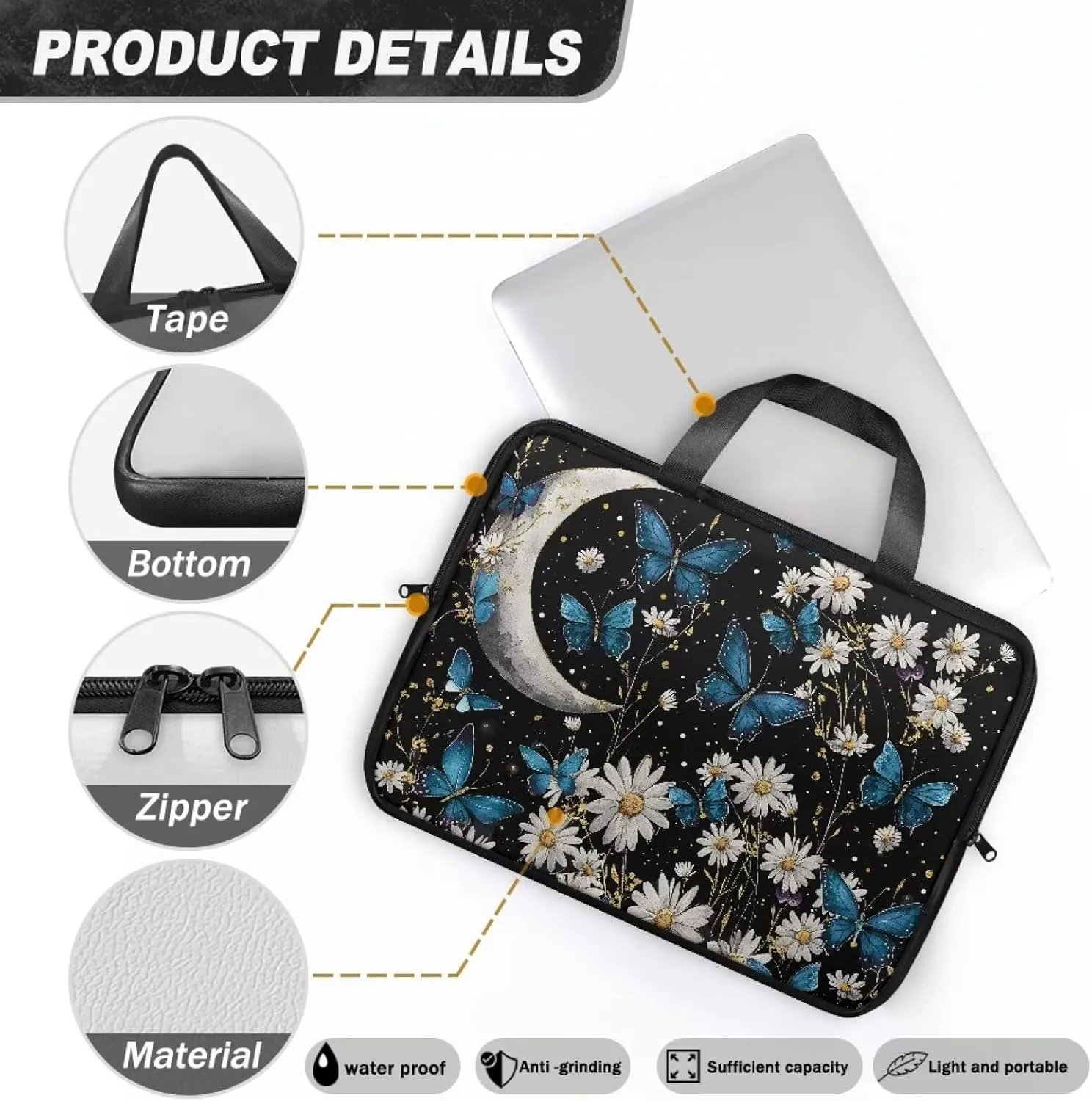 Laptop Bag for Women Men Portable Laptop Tote Bag Waterproof Computer Handbag Case Sleeve for Notebooks 10-17inch
