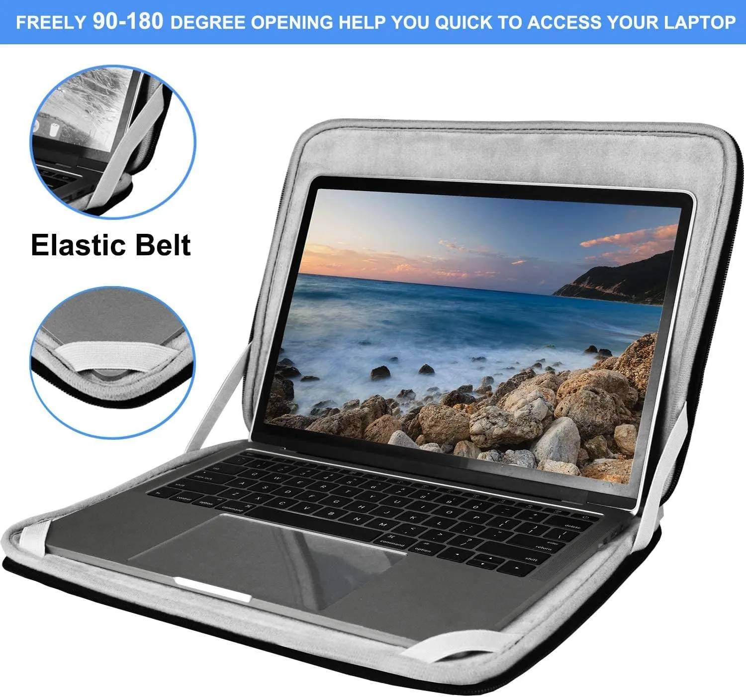 Laptop Case Sleeve 13.3 inch, Protective Computer Cover Sleeve Tablet Briefcase Carrying Bag Compatible with MacBook Air/MacBook Pro, HP, ASUS, Acer, Lenovo, Notebook, Chromebook Computer, Black
