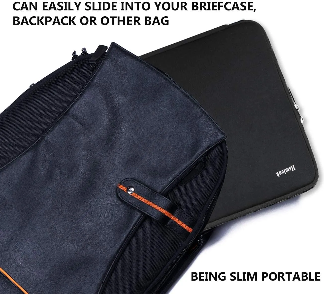 Laptop Case Sleeve 13.3 inch, Protective Computer Cover Sleeve Tablet Briefcase Carrying Bag Compatible with MacBook Air/MacBook Pro, HP, ASUS, Acer, Lenovo, Notebook, Chromebook Computer, Black