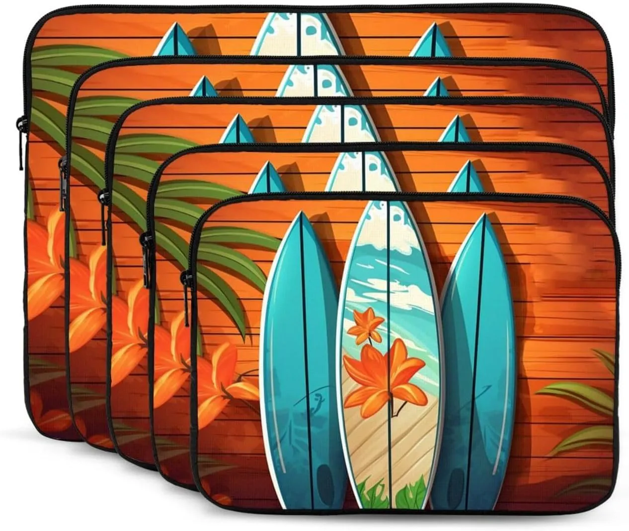 Laptop Case Sleeve Surfboard On Wooden Laptop Bag Computer Carrying Case 13 Inch Notebook Cover