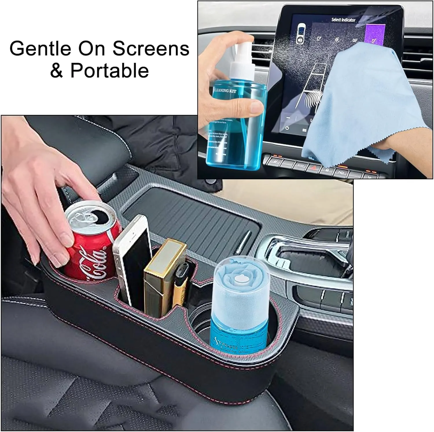 Laptop Screen Cleaner Kit, walrfid 6.8oz Car Touchscreen Mist Cleaning Tool for iPad, iPhone, Mac, Phone, Tablet, Computer Monitor LED TV Screen, Eyeglasses with Keyboard Brush and Microfiber Cloth