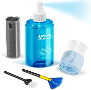 Laptop Screen Cleaner Kit, walrfid 6.8oz Car Touchscreen Mist Cleaning Tool for iPad, iPhone, Mac, Phone, Tablet, Computer Monitor LED TV Screen, Eyeglasses with Keyboard Brush and Microfiber Cloth