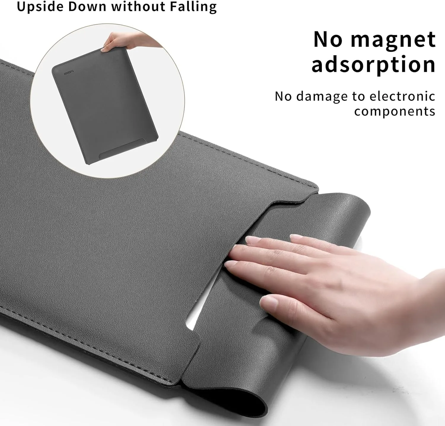 Laptop Sleeve Case Compatible with New MacBook Air 13.6/Pro/Max M2/M1 A2779 A2442 14, 13.5 Surface 5/4/3/2/1, 14" Dell ASUS Acer Chromebook/HP Stream/IdeaPad, PU Bag with Small Case, Grey