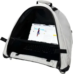 LAPTOP TENT - Portable Sun Shade & Water-Resistant Beach Bag for Outdoor Work | Heat & UV Reflective Fabric | Computer Privacy Hood & Glare Shield | Convertible Tote for Laptop, Towels, Drinks & More