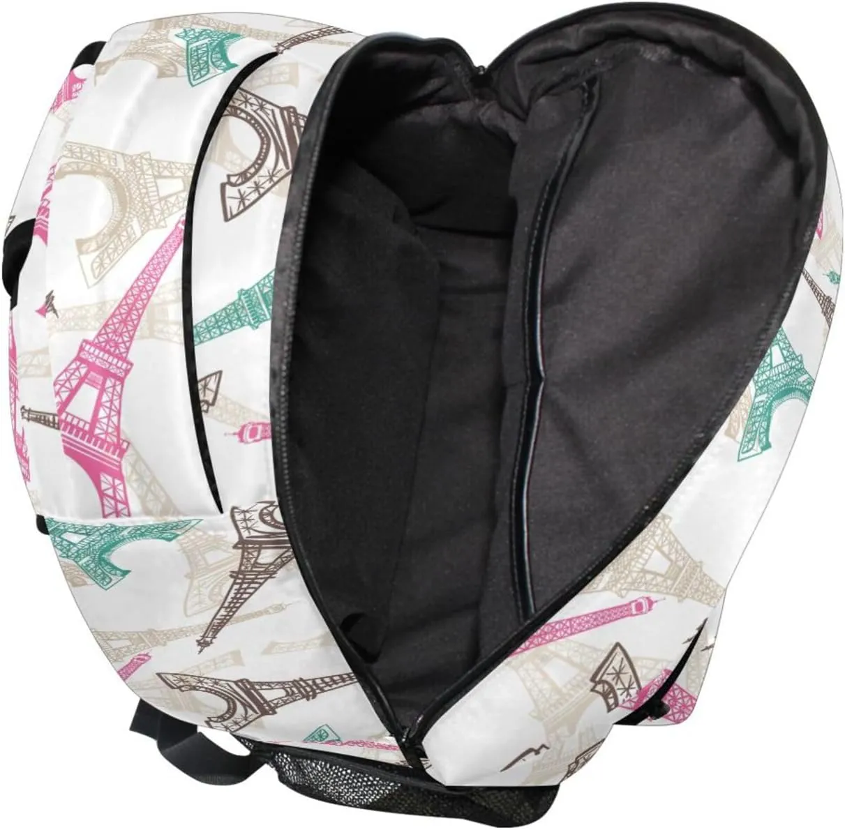 Large Capacity Boys and Girls Backpack for School Trips Outdoors, Eiffel Tower Paris Lightweight Student School Bags for Children and Teenagers, Multifunctional Laptop Bag Travel Backpack