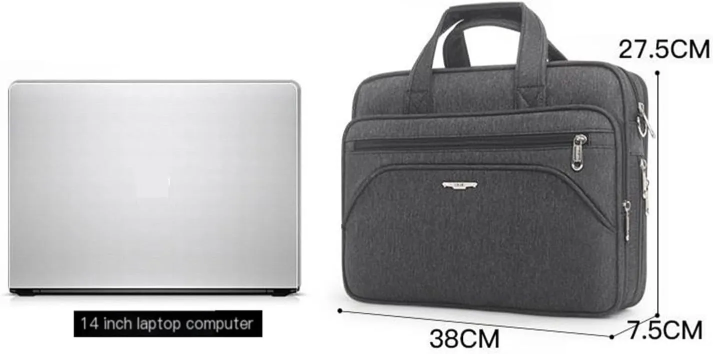 Large Capacity Briefcase for Man, 14 inch Laptop Case, Portable Oxford Cloth Waterproof Conference Bags, Travel Shoulder Bags