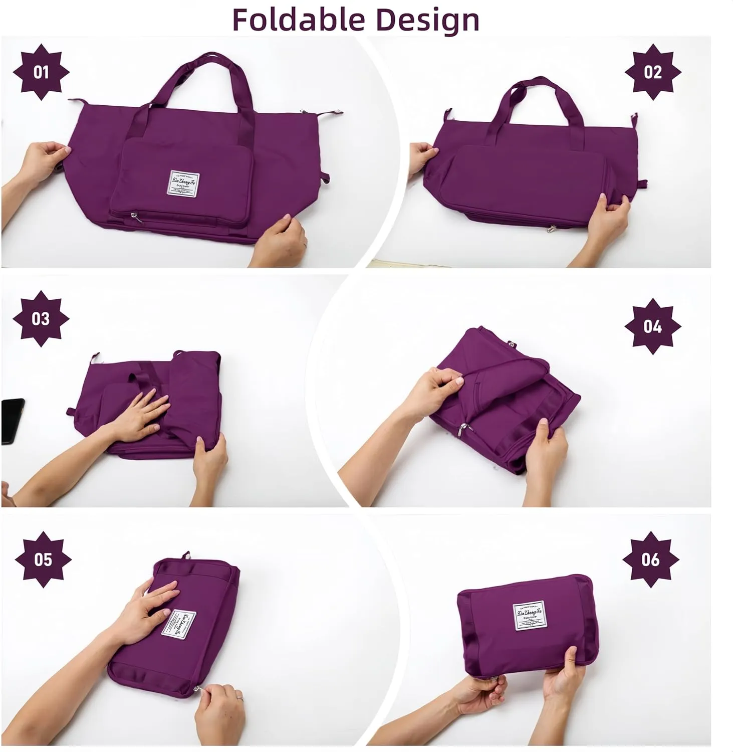 Large Capacity Foldable Travel Bag Expandable Collapsible Dry and Wet Separation Large Capacity Travel bag
