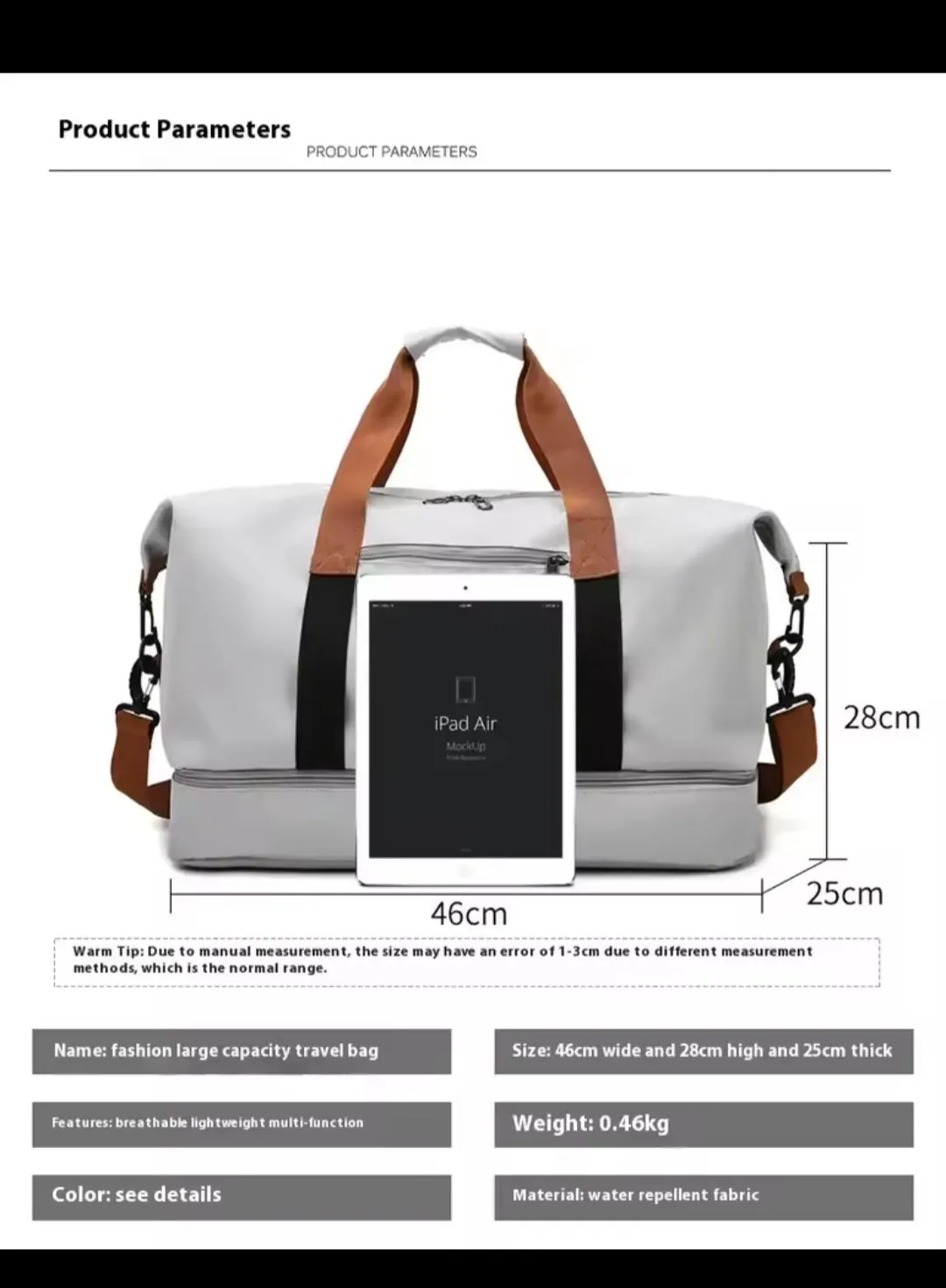 Large Capacity Travel Gym Bag Short-distance Luggage