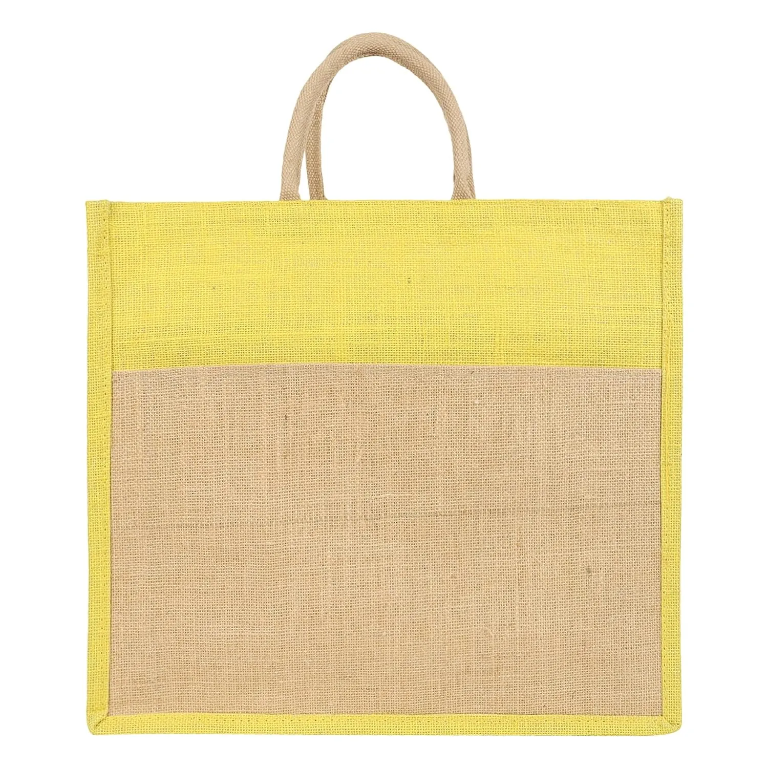 Large Eco-Friendly Jute Shopping Bag with Zipper and Reinforced Handles