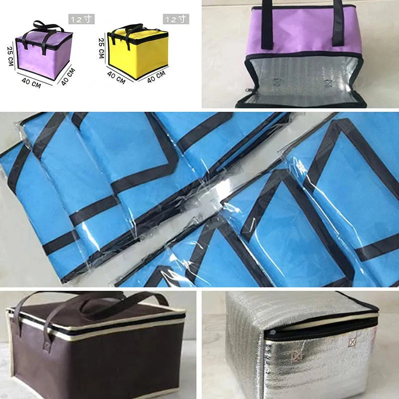 Large Non-Woven Thermal Insulated Lunch Bag – Portable Picnic Cooler Carrier, Fresh Food Storage Container, Ice Pack Insulation