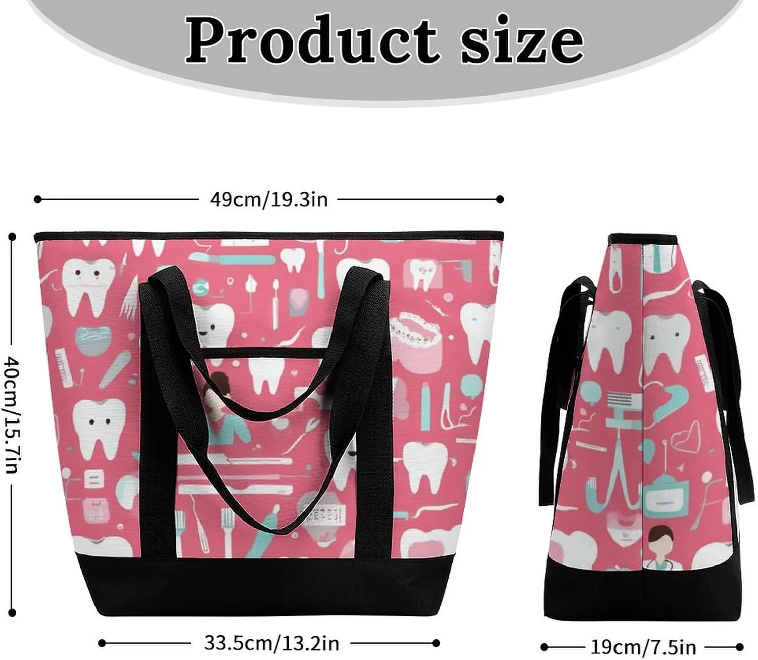 Large Thermal Shopping Tote Bag Travel Friendly Fashion Handbag Commuter Bag