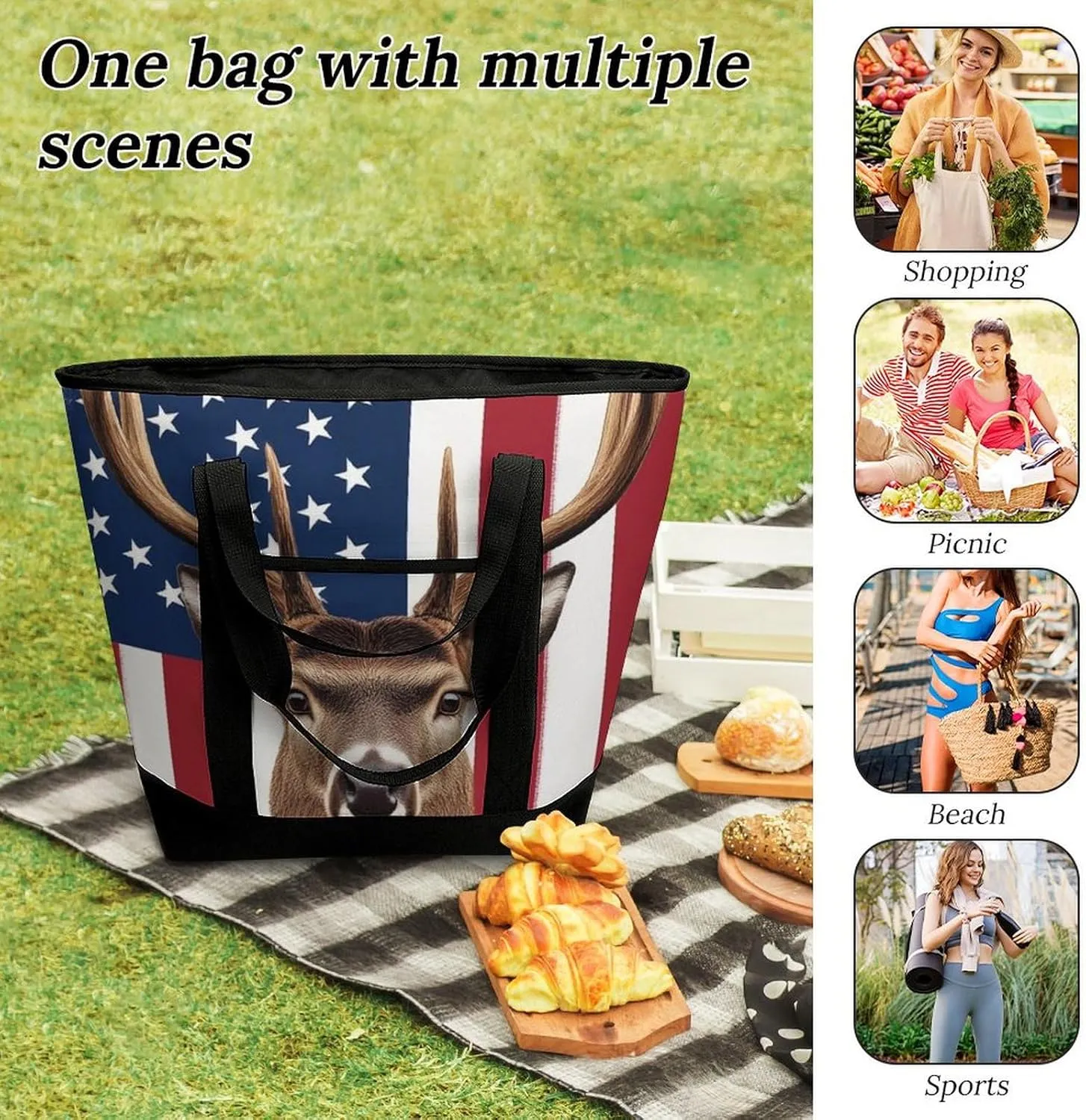 Large Thermal Shopping Tote Bag Travel Friendly Fashion Handbag Commuter Bag