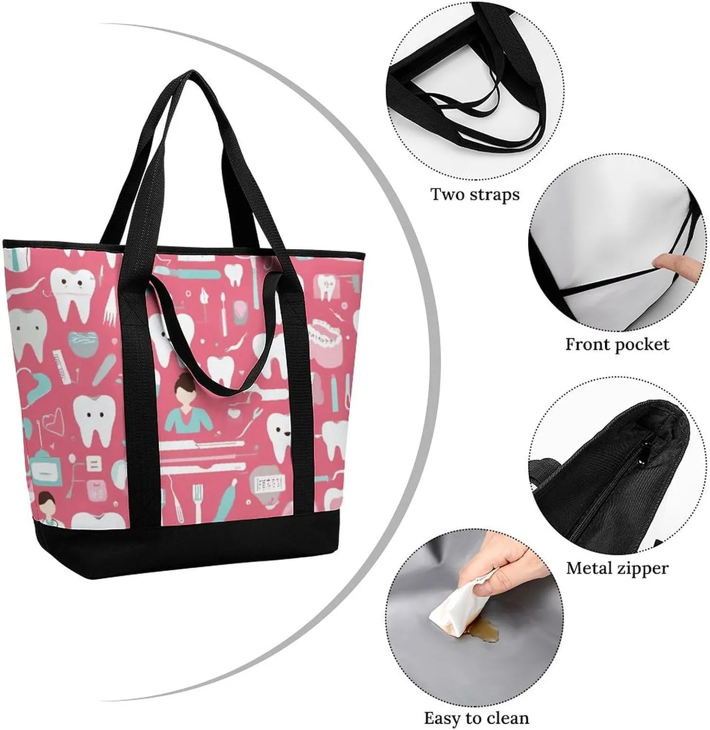Large Thermal Shopping Tote Bag Travel Friendly Fashion Handbag Commuter Bag