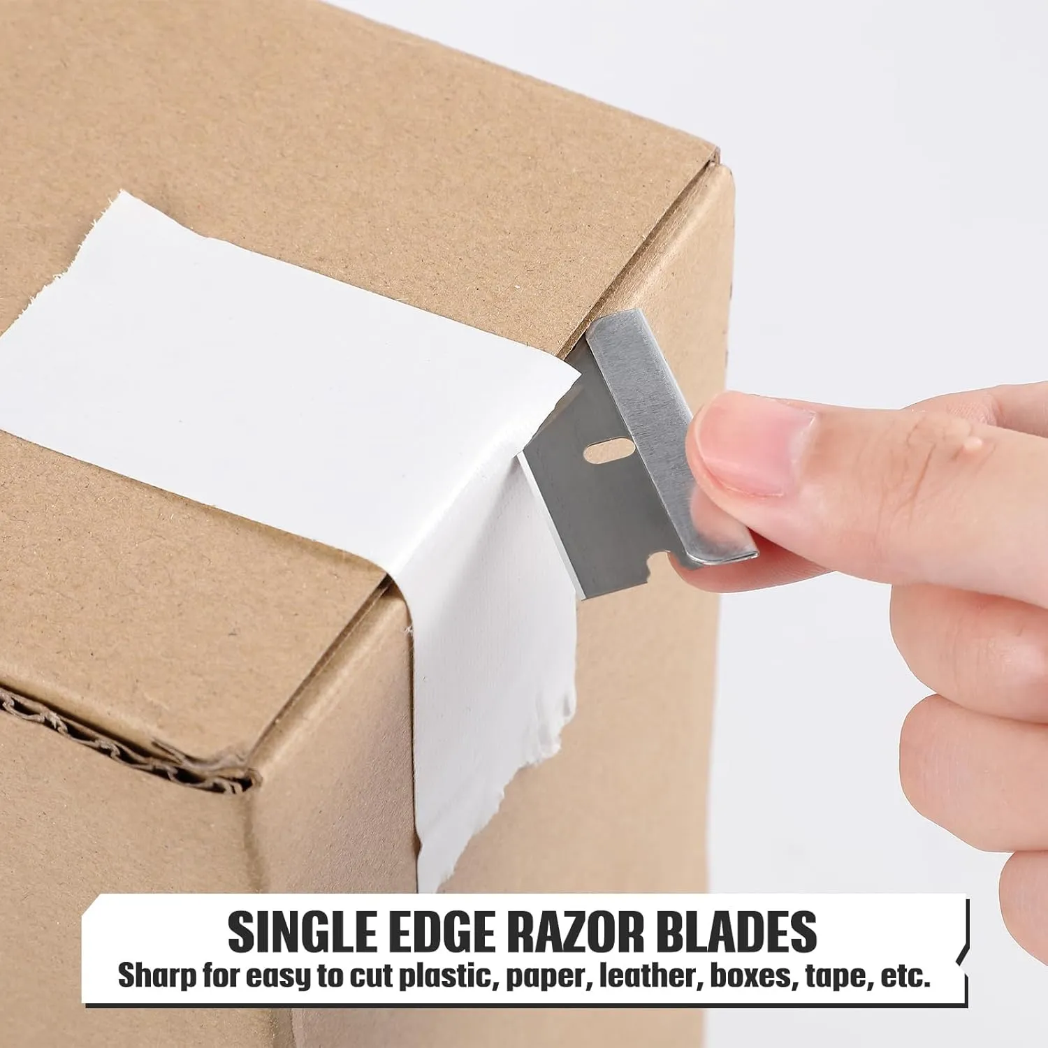 Lasnten 1500 Pcs Single Edge Razor Blades Industrial Scraper Razor Blades Safety Straight Edge Replacement Box Cutter Blades Glass Paint Scraper Razor Blades for Removing Labels, Decals, Stickers